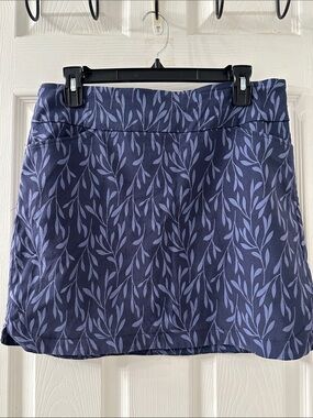Tribal Navy Leaf-Print Mini Skirt